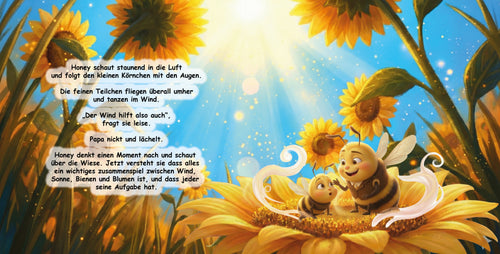 Honey und die Blumen - 21 x 21 cm - Midis