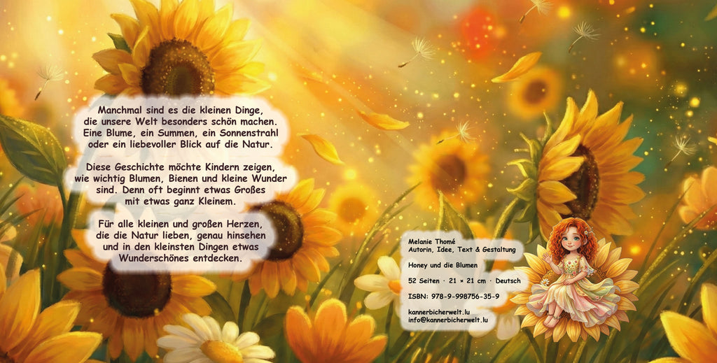 Honey und die Blumen - 21 x 21 cm - Midis