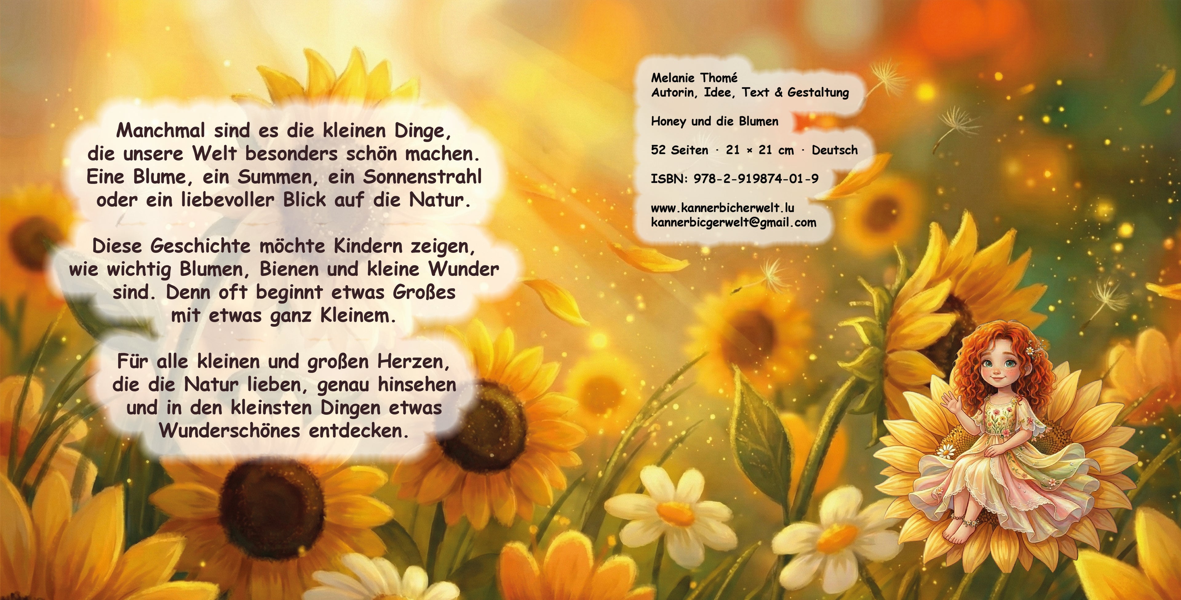 Honey und die Blumen - Midis - 17 x 17 cm